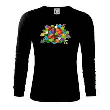 Peace symbol prorostlý květinami