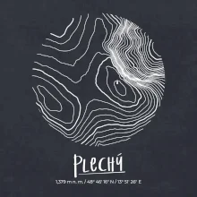 Plechý - vrstevnice v kruhu