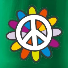 Peace symbol s kreslenou květinou