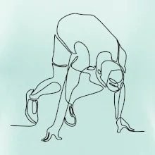 Běžec na startu jedním tahem