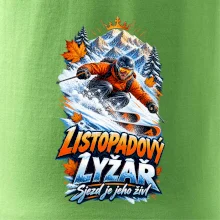 Listopadový lyžař král zasněžených svahů
