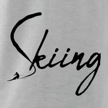 Skiing nápis lyžař