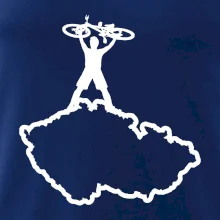Mapa ČR - cyklista na prsou