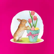 Velikonoční zajíček tulipány