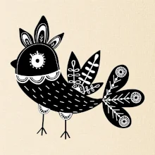 Ptáček černobílý folklór