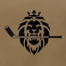 Lev s hokejkou v tlamě