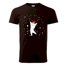 Veselá kočka v zimní čepici