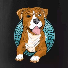 Americký staford kreslený v kolečku (Pecka design)