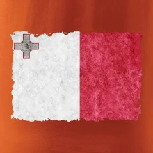 Vlajka Malta okousaná