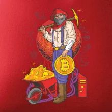 Horník těží bitcoiny