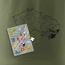 Tričko s mapou + ZOO nažehlovačky