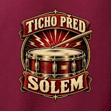 Ticho před sólem - vintage bubenický emblém