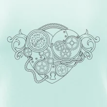 Steampunk srdce kreslené