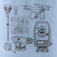 Geodet teodolit dron