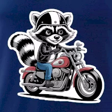 Mýval na motorce kreslený