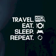 Eat sleep travel - Velký  přívěs Eat sleep travel - Velký  přívěs