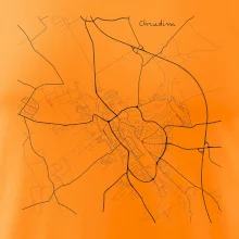 Černobílá mapa Chrudim