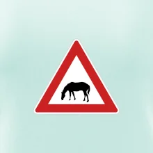 Dopravní značka - Pozor pasoucí se kůň