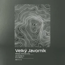 Velký Javorník - vrstevnice v obdélníku