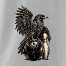 Bowling havran s koulí a kuželkou