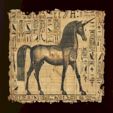 Egyptské hieroglyfy jednorožec
