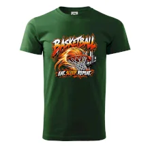 Basketbalový koš s míčem eat sleep repeat
