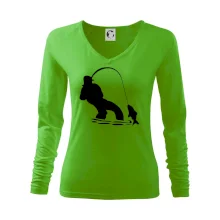 Rybář tahající rybu