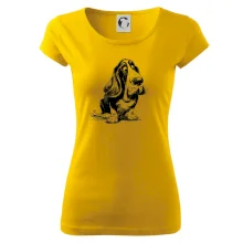 Černobílá karikatura baset