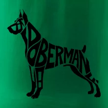 Doberman - nápis v tělě