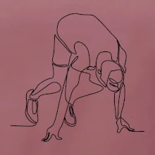 Běžec na startu jedním tahem