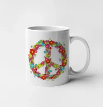 Peace symbol červené květiny