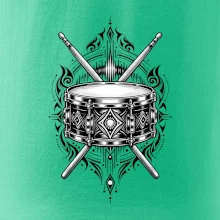 Ornamentální buben s paličkami - černobílý symbol