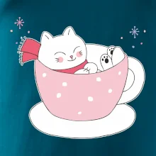 Vánoční kočka v hrnečku