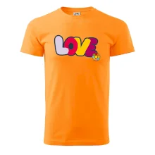 Love nápis s květinou