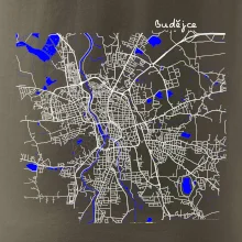 Budějce  - Mapa s vodními toky