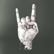 Rocková ruka kreslená