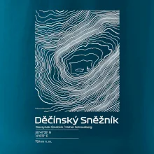 Děčínský Sněžník - vrstevnice v obdélníku