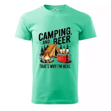 Černý nápis nápis Camping and beer