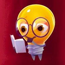 Žárovka přemýšlí nad knihou