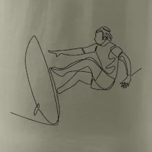 Surfař na vlně jedním tahem