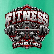 Fitness činka a závaží eat sleep repeat