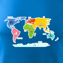 Světové kontinenty s názvy a zvířátky