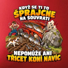 Pluh zaseknutý o balvan na souvrati