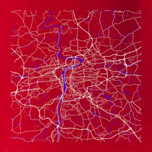 Praha - Mapa s vodními toky