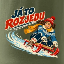 Rodinná vánoční trička - Já to rozjedu máma sáňkování