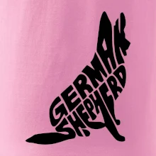 Německý ovčák sedící napis