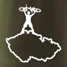 Mapa ČR - cyklista na prsou