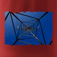 Stožár vysokého napětí zespodu