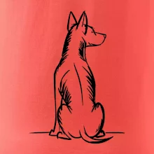 Pes kreslený zezadu