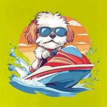 Bišonek na vodním skútru